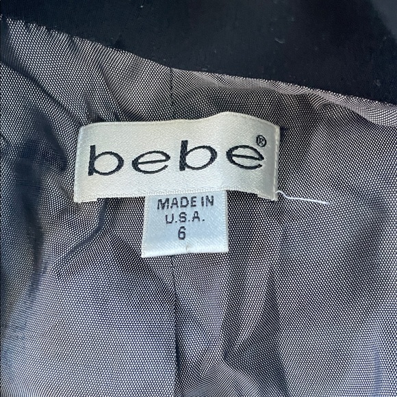 Bebe Classic Vintage 90’s Black Notched Collar Fitted Womens Blazer w Pockets 6 - Picture 8 of 9